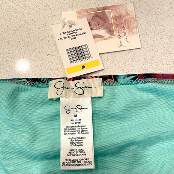 Jessica Simpson Floral Swim Bottoms!! NWT! Mint field color. - Picture 5 of 5